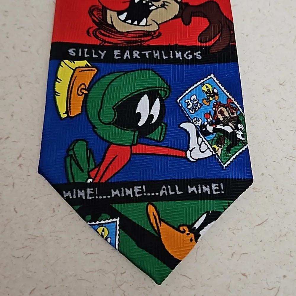 Looney Tunes X USPS Stamp Collection Tie 1997 Taz Bugs Bunny Daffy Warner Bros